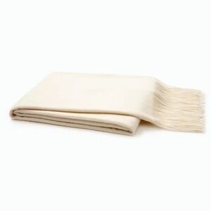 ONE KINGS LANE Solid Cashmere Throw, Cream, Retail Price $295.00US